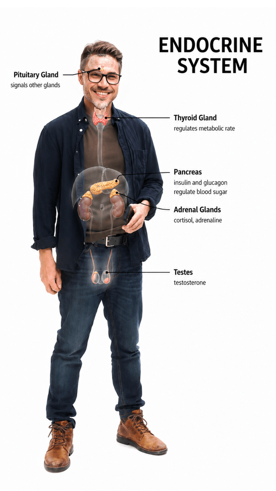Endocrine System Infographic for Male Hormonal Health