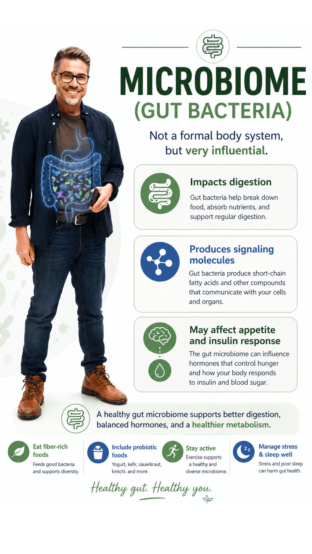 Microbiome Gut Bacteria Infographic for Metabolic Health
